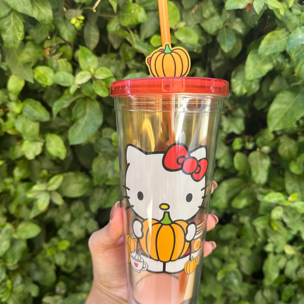 Hello Kitty Halloween Tumbler with Straw - Red and Orange